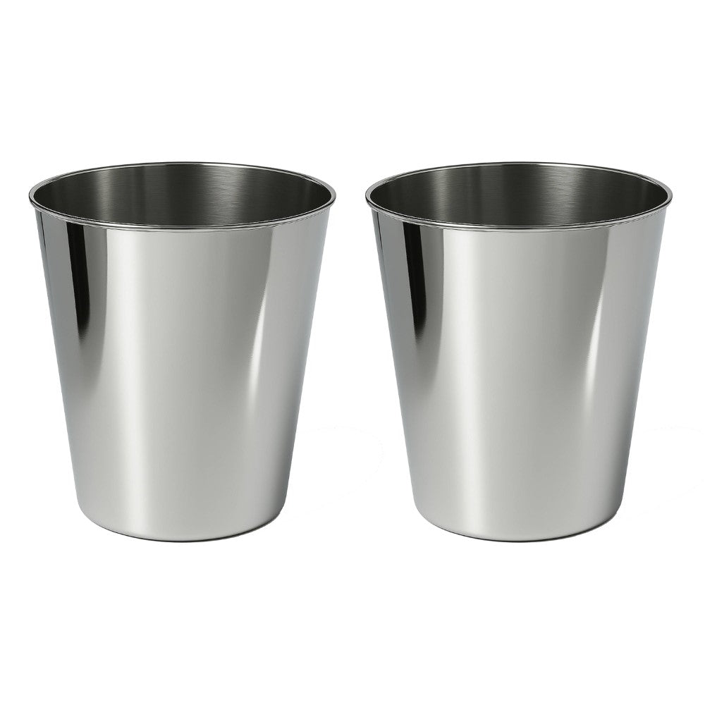 Nolan Modern Classic Smooth Steel 2-Gallon Wastebasket