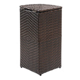 Fernhaven 15.56-Gallon All-Weather Wicker/Metal Corner Hideaway Outdoor Trash Can