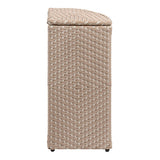 Fernhaven 15.56-Gallon All-Weather Wicker/Metal Corner Hideaway Outdoor Trash Can