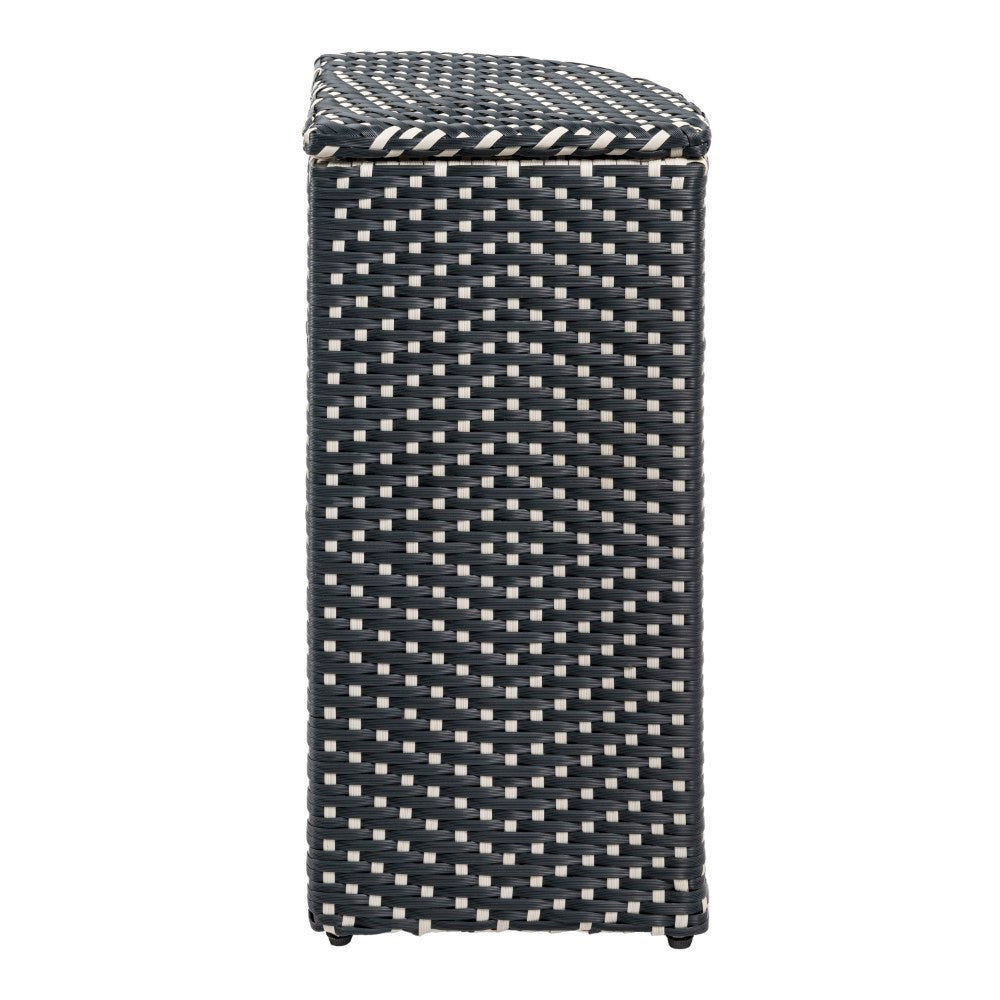 Fernhaven 15.56-Gallon All-Weather Wicker/Metal Corner Hideaway Outdoor Trash Can
