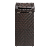 Connie 14.27-Gallon All-Weather Wicker/Metal Swing Top Hideaway Outdoor Trash Can
