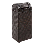 Connie 14.27-Gallon All-Weather Wicker/Metal Swing Top Hideaway Outdoor Trash Can