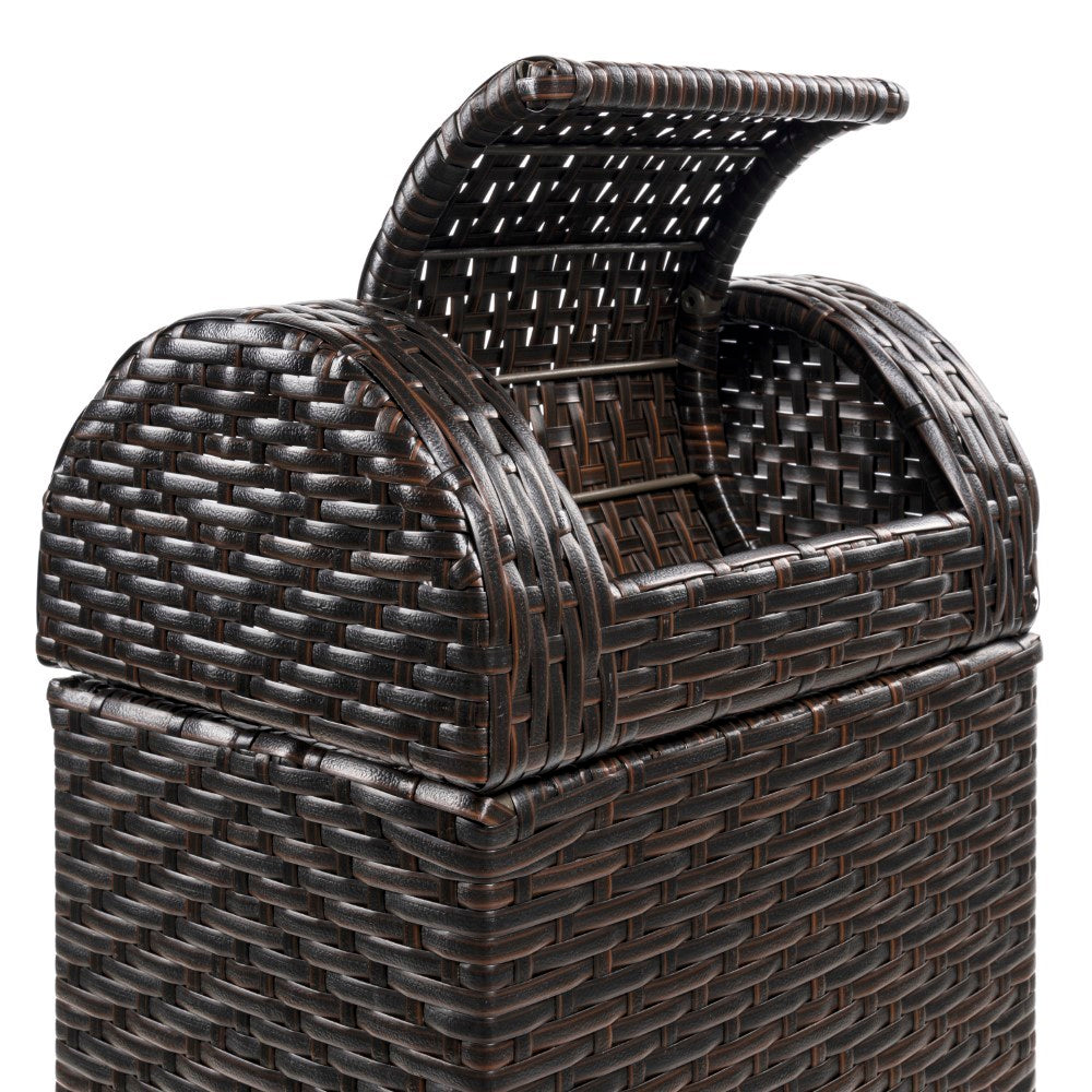 Connie 14.27-Gallon All-Weather Wicker/Metal Swing Top Hideaway Outdoor Trash Can