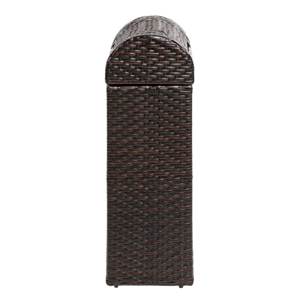 Connie 14.27-Gallon All-Weather Wicker/Metal Swing Top Hideaway Outdoor Trash Can