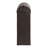 Connie 14.27-Gallon All-Weather Wicker/Metal Swing Top Hideaway Outdoor Trash Can