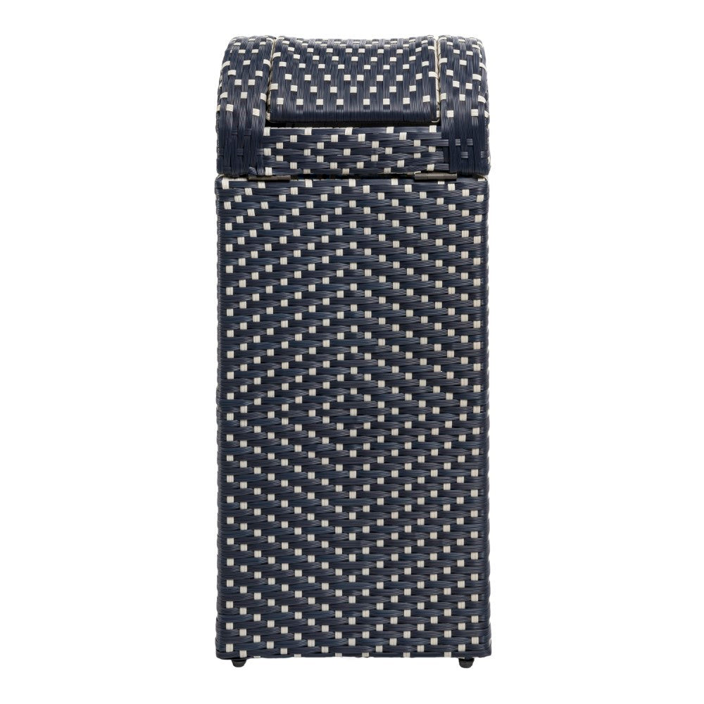 Connie 14.27-Gallon All-Weather Wicker/Metal Swing Top Hideaway Outdoor Trash Can