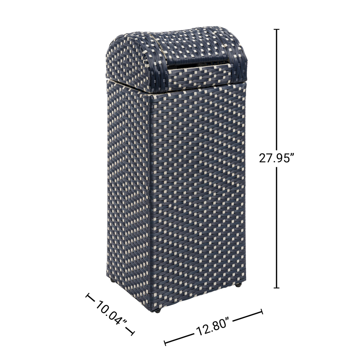Connie 14.27-Gallon All-Weather Wicker/Metal Swing Top Hideaway Outdoor Trash Can