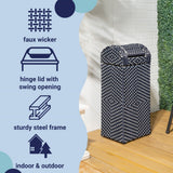 Connie 14.27-Gallon All-Weather Wicker/Metal Swing Top Hideaway Outdoor Trash Can