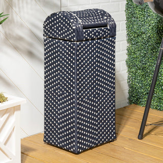 Connie 14.27-Gallon All-Weather Wicker/Metal Swing Top Hideaway Outdoor Trash Can