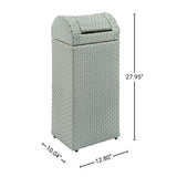 Connie 14.27-Gallon All-Weather Wicker/Metal Swing Top Hideaway Outdoor Trash Can