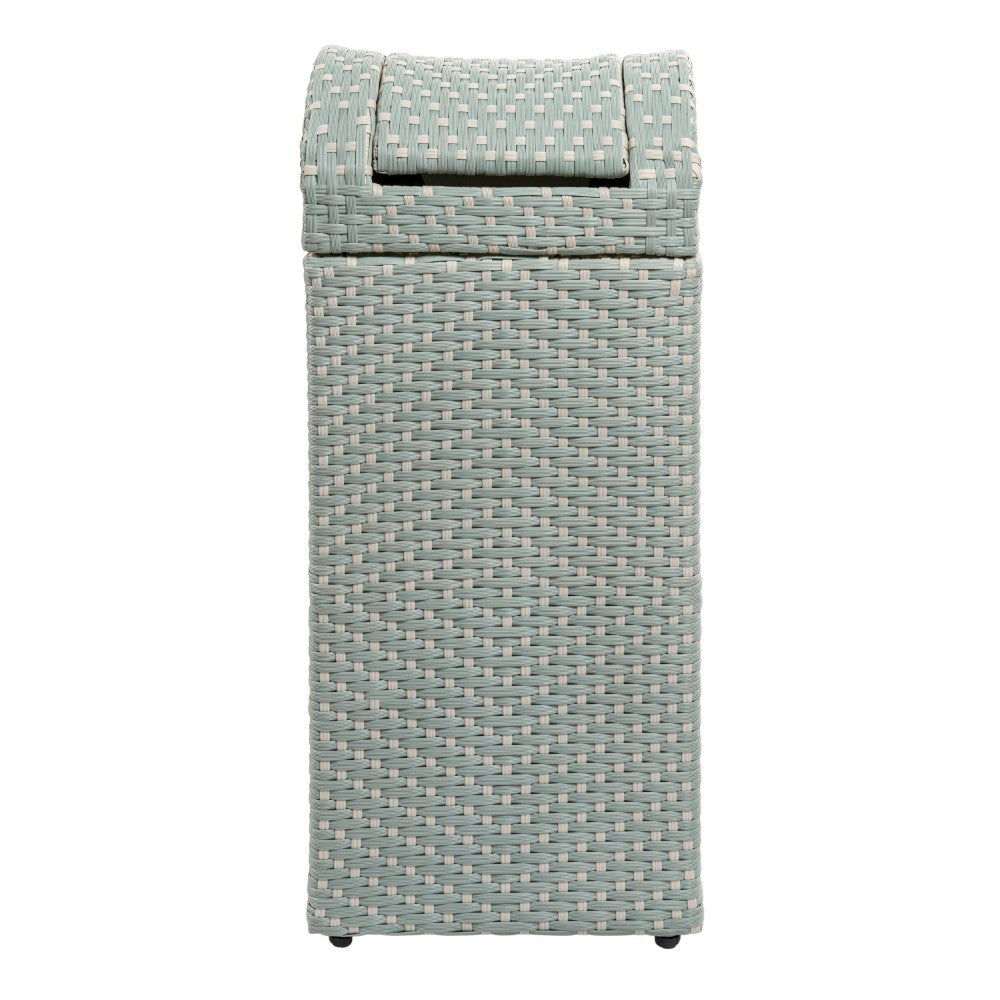 Connie 14.27-Gallon All-Weather Wicker/Metal Swing Top Hideaway Outdoor Trash Can