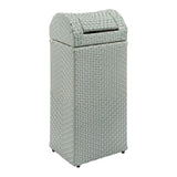 Connie 14.27-Gallon All-Weather Wicker/Metal Swing Top Hideaway Outdoor Trash Can
