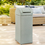 Connie 14.27-Gallon All-Weather Wicker/Metal Swing Top Hideaway Outdoor Trash Can