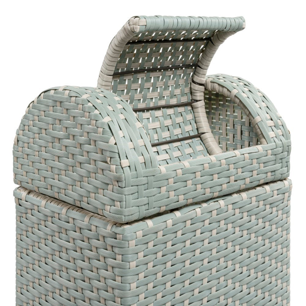 Connie 14.27-Gallon All-Weather Wicker/Metal Swing Top Hideaway Outdoor Trash Can