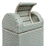Connie 14.27-Gallon All-Weather Wicker/Metal Swing Top Hideaway Outdoor Trash Can