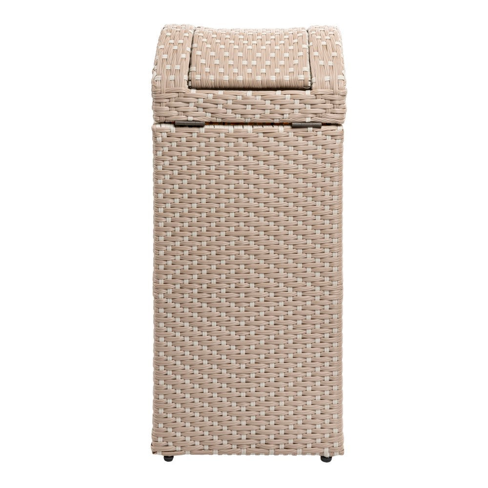 Connie 14.27-Gallon All-Weather Wicker/Metal Swing Top Hideaway Outdoor Trash Can