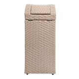 Connie 14.27-Gallon All-Weather Wicker/Metal Swing Top Hideaway Outdoor Trash Can