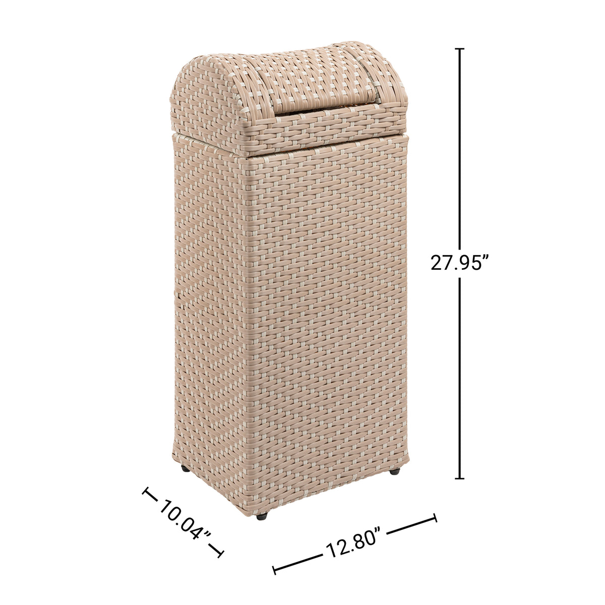Connie 14.27-Gallon All-Weather Wicker/Metal Swing Top Hideaway Outdoor Trash Can
