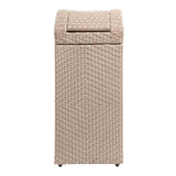 Connie 14.27-Gallon All-Weather Wicker/Metal Swing Top Hideaway Outdoor Trash Can