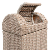Connie 14.27-Gallon All-Weather Wicker/Metal Swing Top Hideaway Outdoor Trash Can