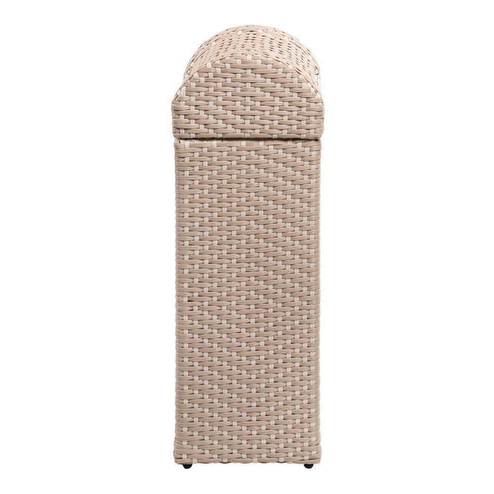 Connie 14.27-Gallon All-Weather Wicker/Metal Swing Top Hideaway Outdoor Trash Can