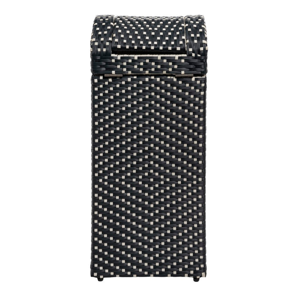 Connie 14.27-Gallon All-Weather Wicker/Metal Swing Top Hideaway Outdoor Trash Can