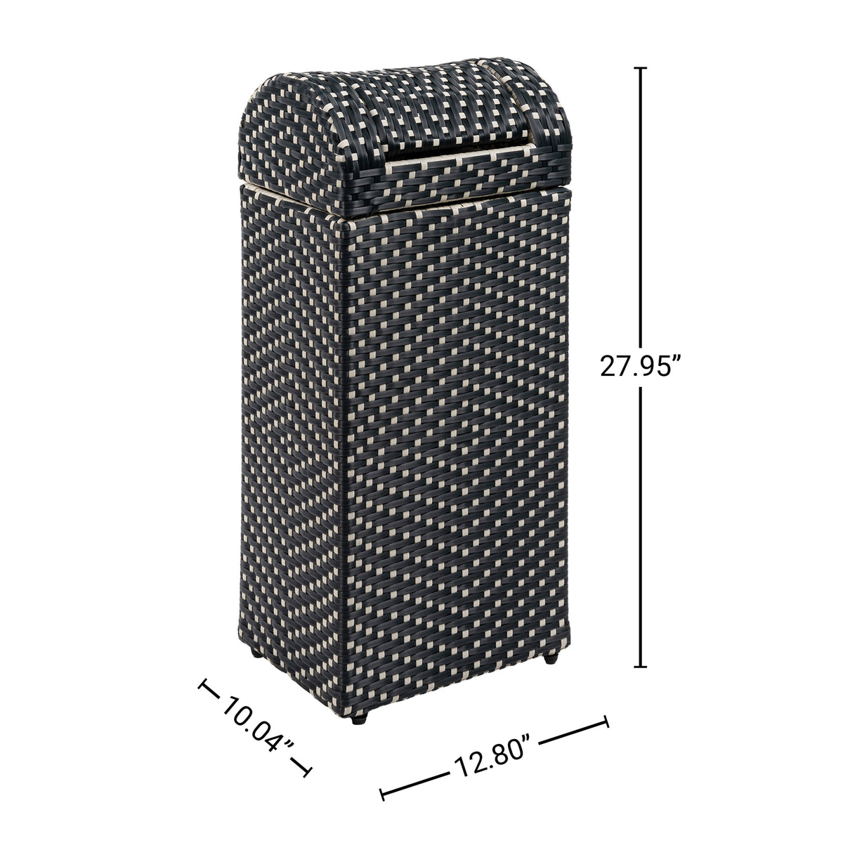 Connie 14.27-Gallon All-Weather Wicker/Metal Swing Top Hideaway Outdoor Trash Can