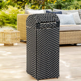 Connie 14.27-Gallon All-Weather Wicker/Metal Swing Top Hideaway Outdoor Trash Can