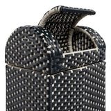 Connie 14.27-Gallon All-Weather Wicker/Metal Swing Top Hideaway Outdoor Trash Can