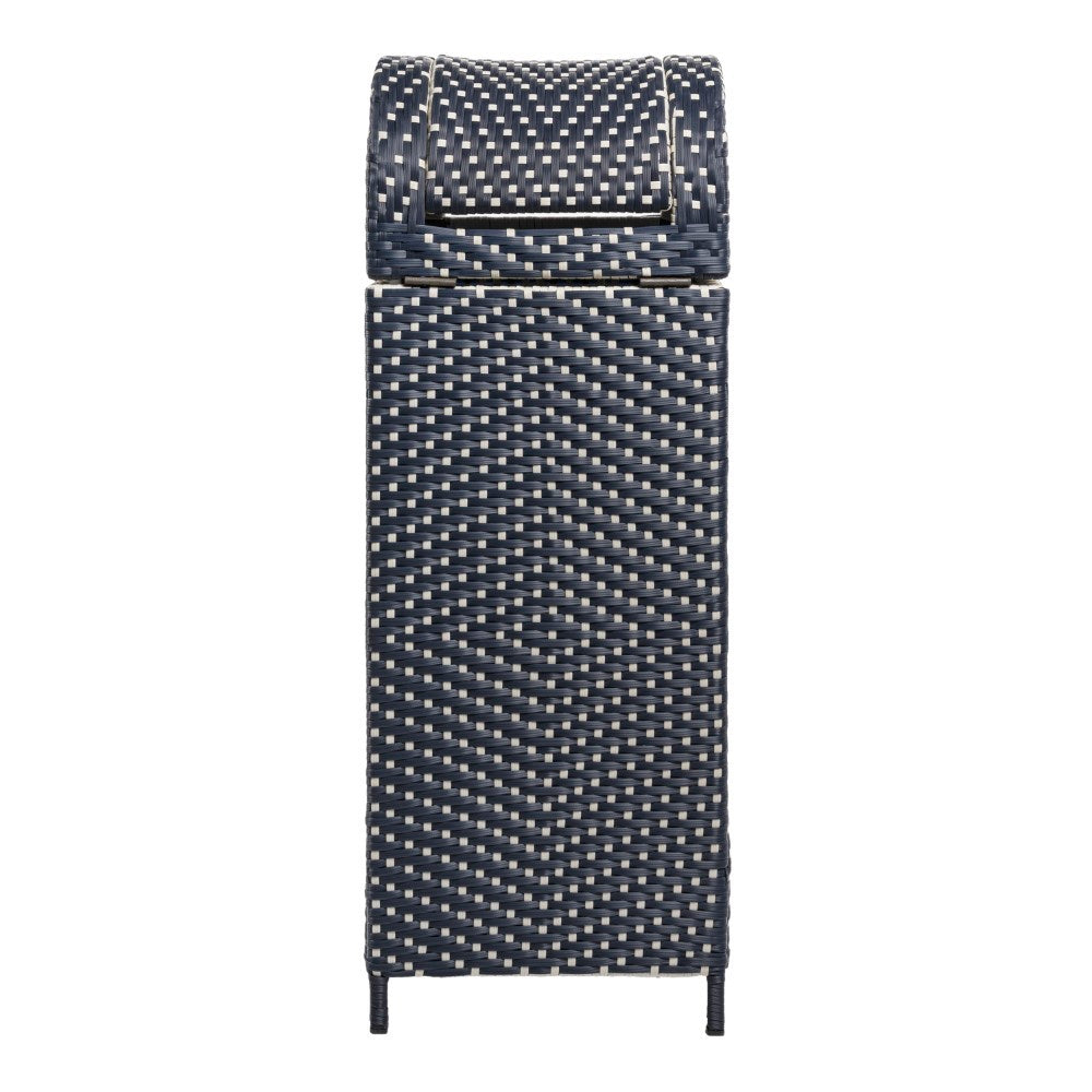 Nivoria 31.39-Gallon All-Weather Wicker/Metal Swing Top Hideaway Outdoor Trash Can