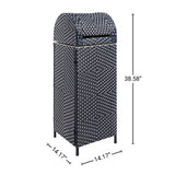 Nivoria 31.39-Gallon All-Weather Wicker/Metal Swing Top Hideaway Outdoor Trash Can