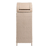 Nivoria 31.39-Gallon All-Weather Wicker/Metal Swing Top Hideaway Outdoor Trash Can