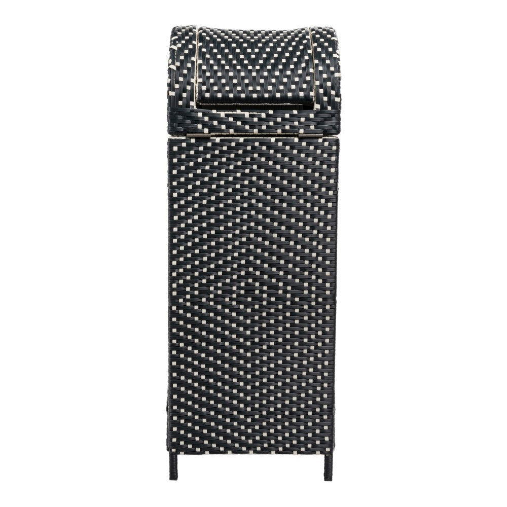 Nivoria 31.39-Gallon All-Weather Wicker/Metal Swing Top Hideaway Outdoor Trash Can