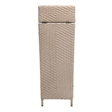 Frostbloom Modern 24.13-Gallon All-Weather Wicker/Metal Lidded Hideaway Outdoor Trash Can