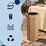 Wave 25-Gallon Traditional Classic Disposable Corrugated Cardboard Event Trash Can and Recycling Bin