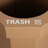 Wave 25-Gallon Traditional Classic Disposable Corrugated Cardboard Event Trash Can and Recycling Bin