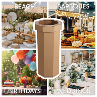 Wave 25-Gallon Traditional Classic Disposable Corrugated Cardboard Event Trash Can and Recycling Bin