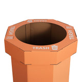 Wave 25-Gallon Traditional Classic Disposable Corrugated Cardboard Event Trash Can and Recycling Bin