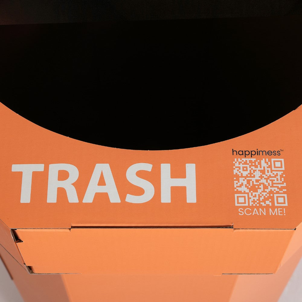 Wave 25-Gallon Traditional Classic Disposable Corrugated Cardboard Event Trash Can and Recycling Bin