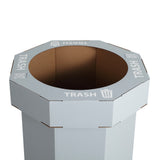 Wave 25-Gallon Traditional Classic Disposable Corrugated Cardboard Event Trash Can and Recycling Bin