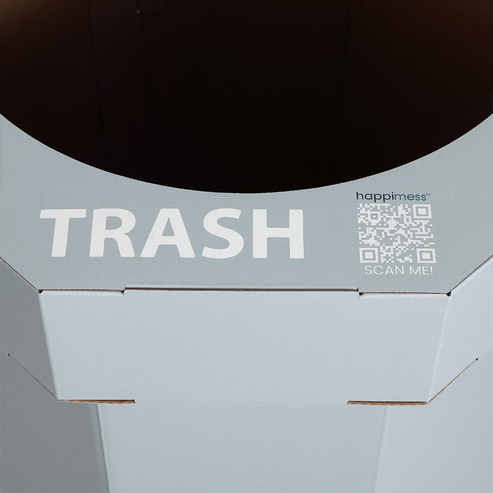 Wave 25-Gallon Traditional Classic Disposable Corrugated Cardboard Event Trash Can and Recycling Bin