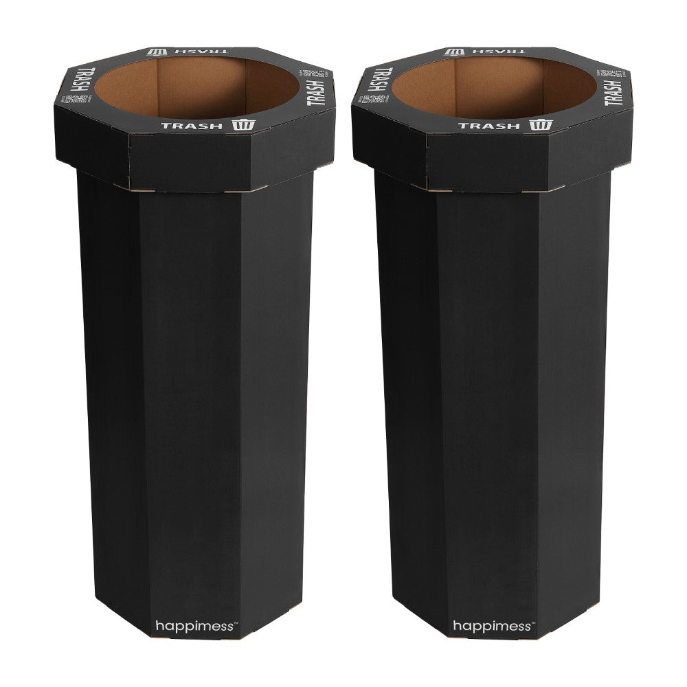 Wave 25-Gallon Traditional Classic Disposable Corrugated Cardboard Event Trash Can and Recycling Bin