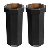 Wave 25-Gallon Traditional Classic Disposable Corrugated Cardboard Event Trash Can and Recycling Bin