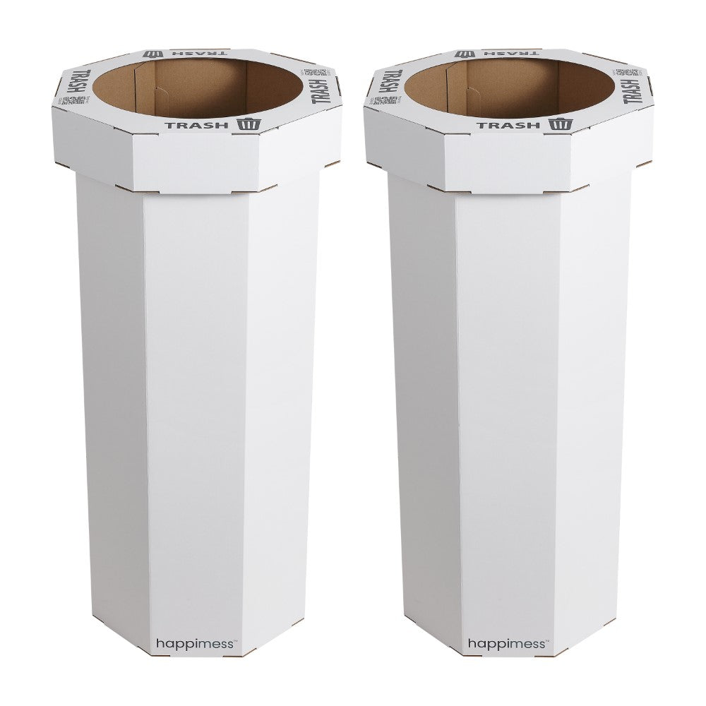 Wave 25-Gallon Traditional Classic Disposable Corrugated Cardboard Event Trash Can and Recycling Bin
