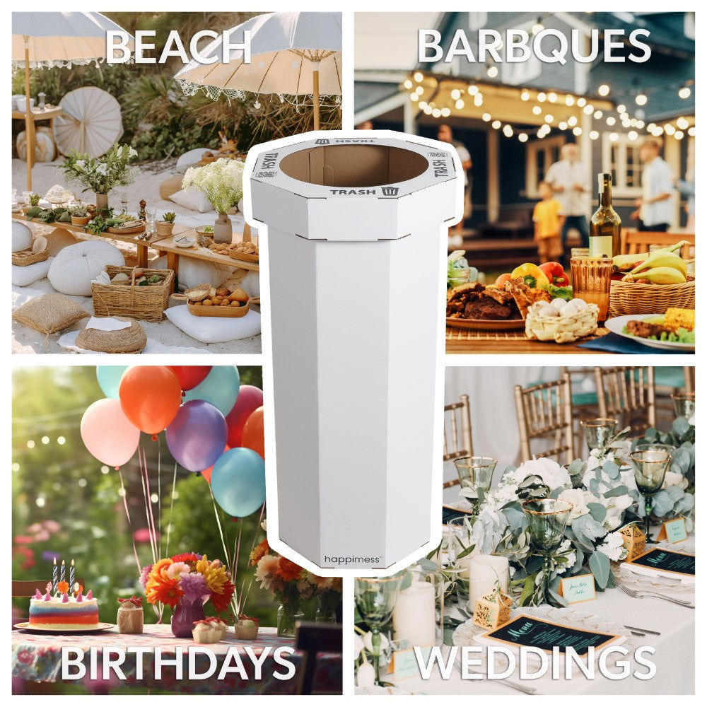 Wave 25-Gallon Traditional Classic Disposable Corrugated Cardboard Event Trash Can and Recycling Bin