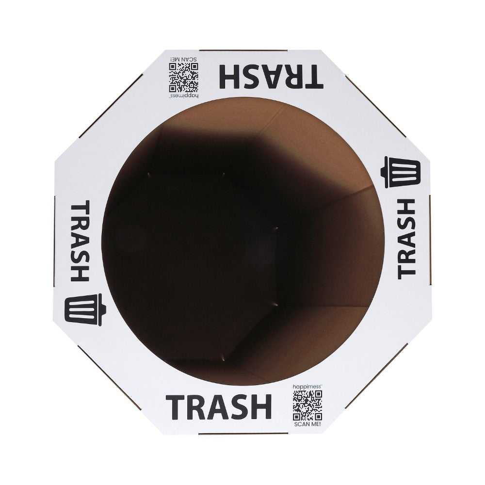 Wave 25-Gallon Traditional Classic Disposable Corrugated Cardboard Event Trash Can and Recycling Bin