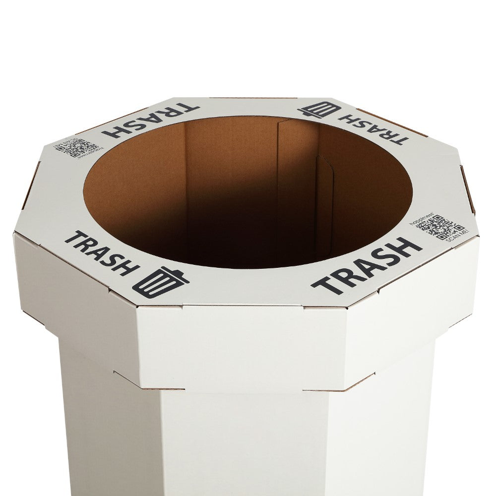 Wave 25-Gallon Traditional Classic Disposable Corrugated Cardboard Event Trash Can and Recycling Bin