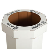 Wave 25-Gallon Traditional Classic Disposable Corrugated Cardboard Event Trash Can and Recycling Bin