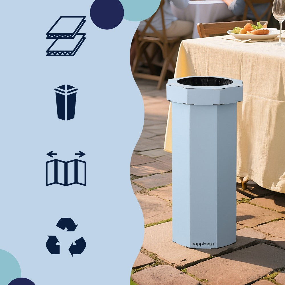 Wave 25-Gallon Traditional Classic Disposable Corrugated Cardboard Event Trash Can and Recycling Bin