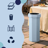 Wave 25-Gallon Traditional Classic Disposable Corrugated Cardboard Event Trash Can and Recycling Bin